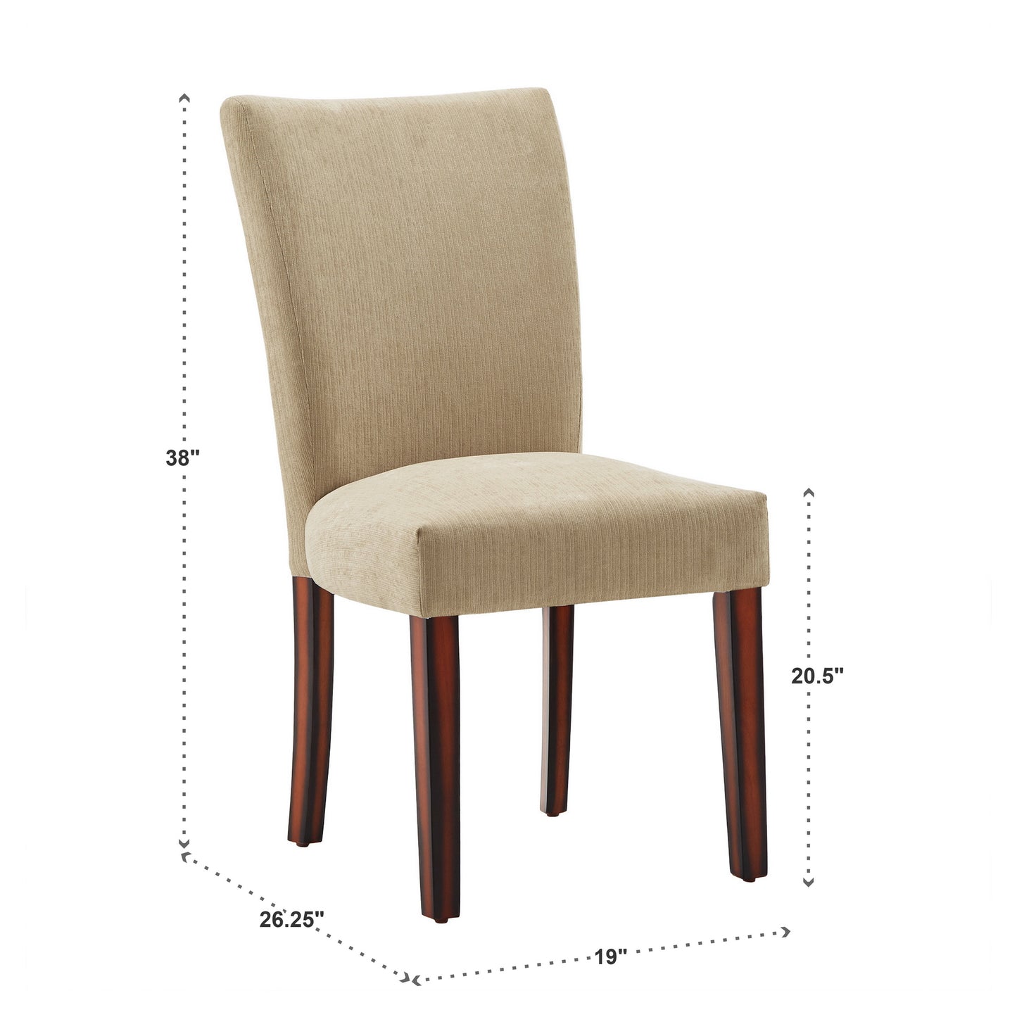 Chenille Parsons Dining Chairs (Set of 2) - Espresso Finish, Camel Chenille