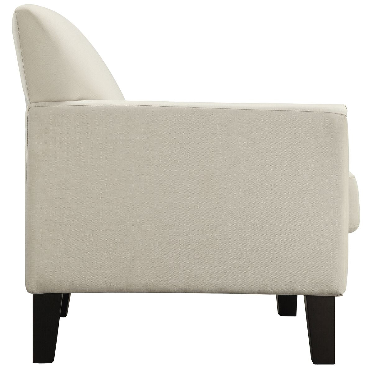 Modern Accent Chair with Ottoman - White Linen