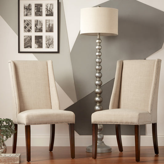 Wingback Dining Chairs (Set of 2) - Beige Linen