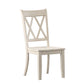 Oak Finish Oval 5-Piece Dining Set - White Finish Chairs