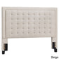 Square Button-Tufted Upholstered Headboard - Beige, King