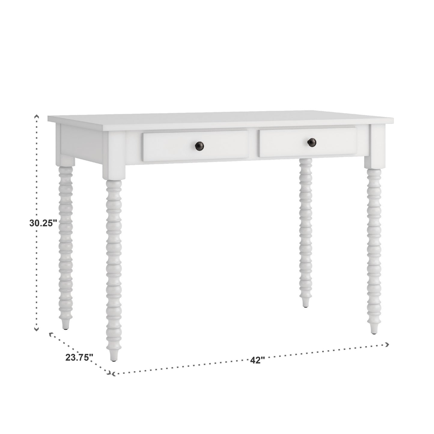 2-Drawer Helix Legs Office Desk - White