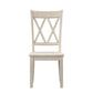 Oak Finish Oval 5-Piece Dining Set - White Finish Chairs