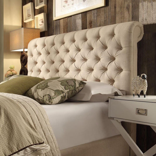 Rolled Top Tufted Chesterfield Headboard