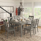 Wood 7-Piece Dining Set with Two Drawers - Grey Finish, Double X Back