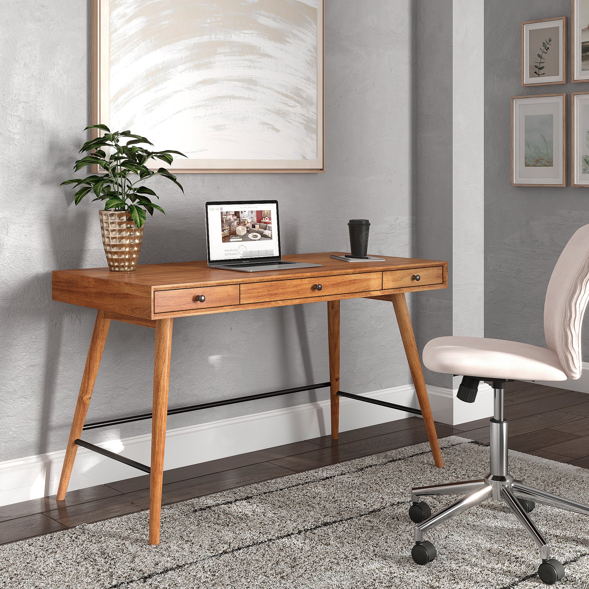 Coastal End Table, Solid Wood, 1 Drawer, Bottom Shelf, Easy-Assembly