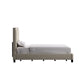 Square Button-Tufted Upholstered Bed - Beige, King