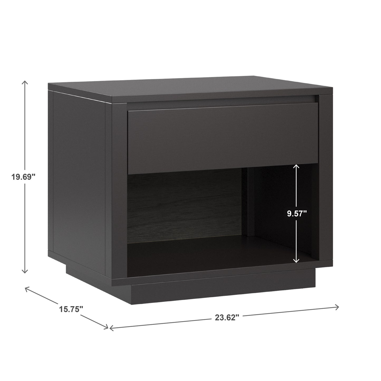 Danish-inspired Modern 1-Drawer Nightstand - Black Finish