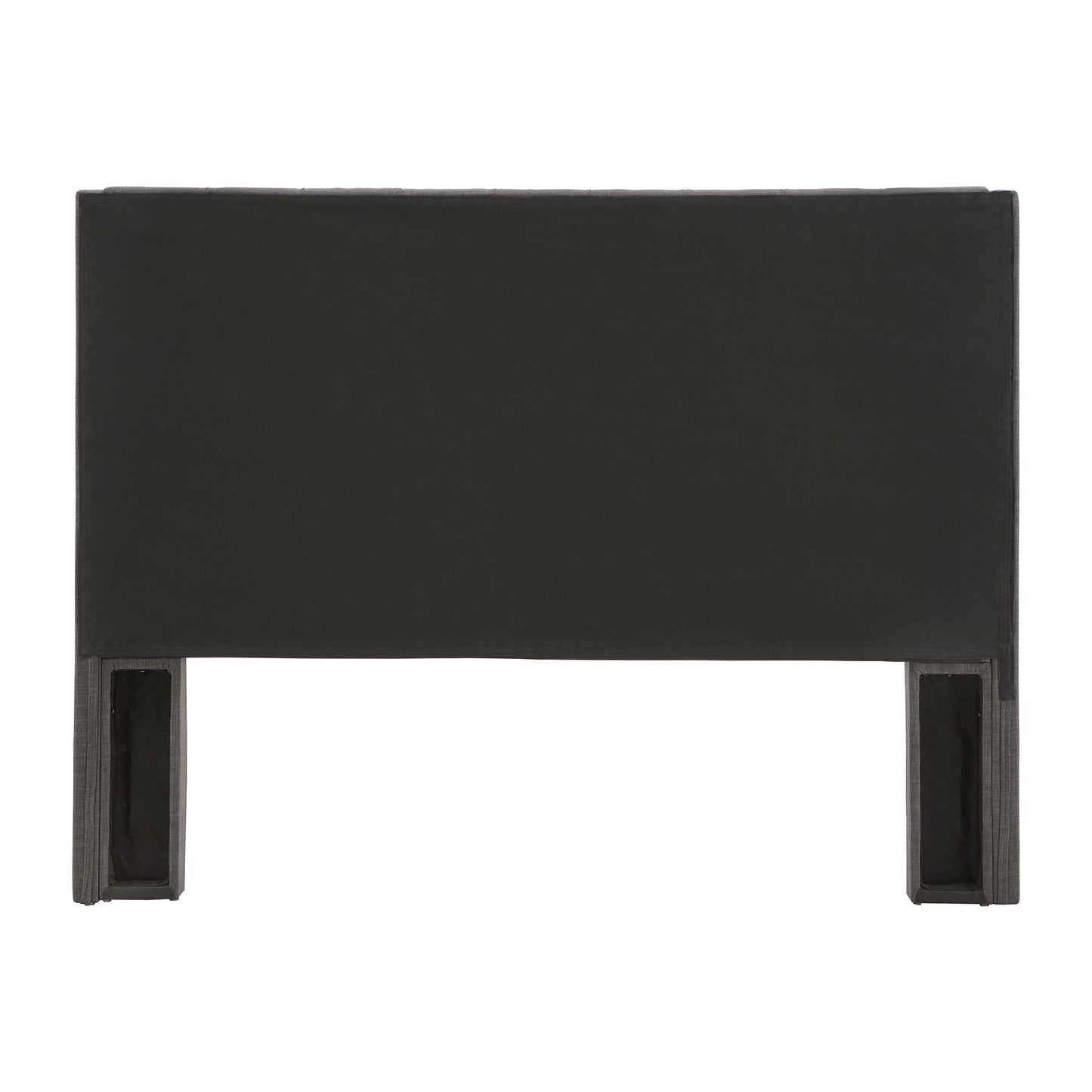 Wingback Button Tufted Linen Fabric Headboard - Dark Gray, Queen Size