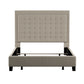 Square Button-Tufted Upholstered Bed - Beige, Full