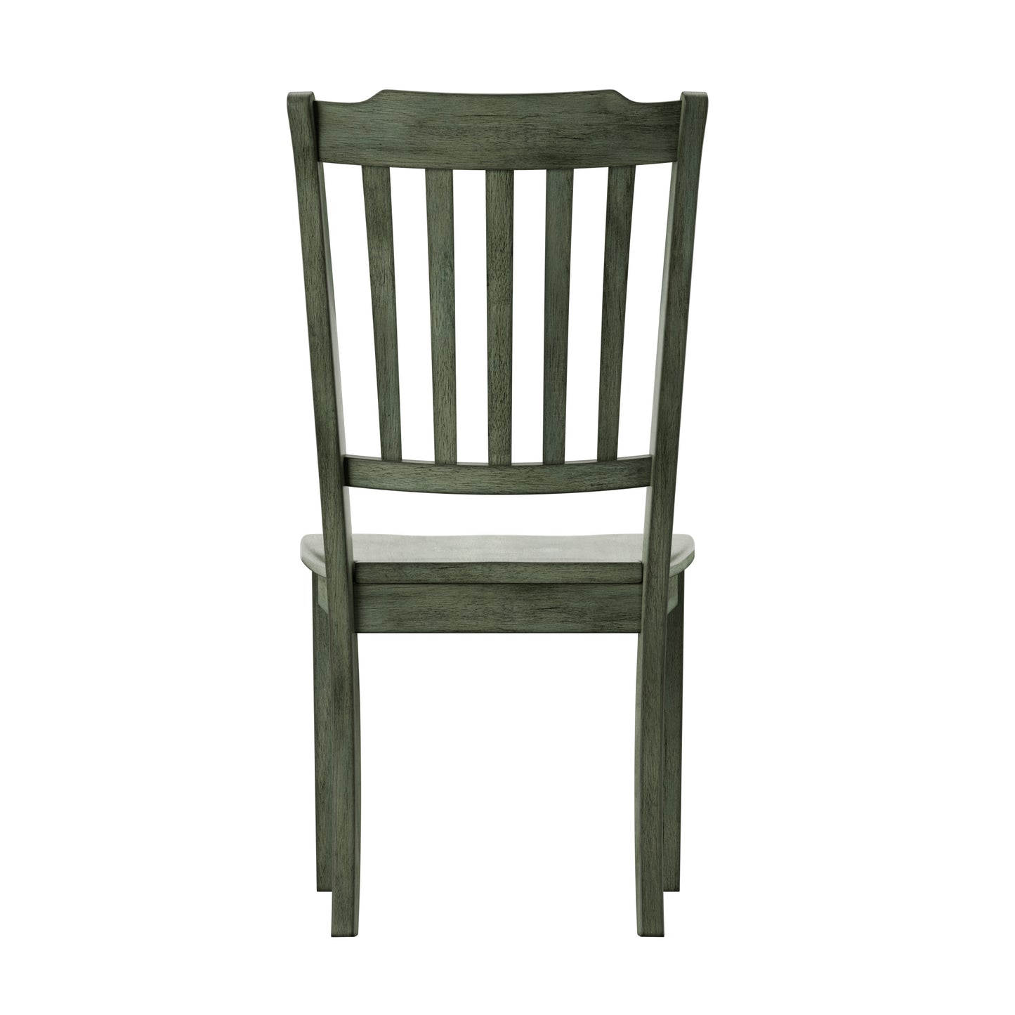Slat Back Wood Dining Chairs (Set of 2) - Antique Sage Green