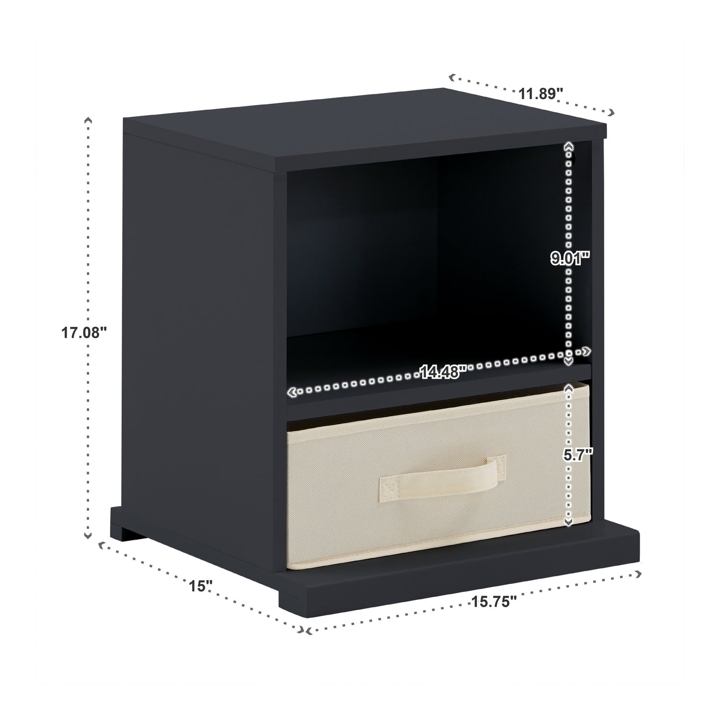 Modular Stacking Storage Bins - Charcoal Black, 1 Box with Drawer