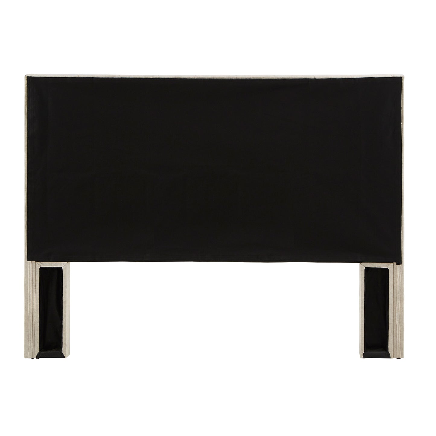 Wingback Button Tufted Linen Fabric Headboard - Beige, Queen Size