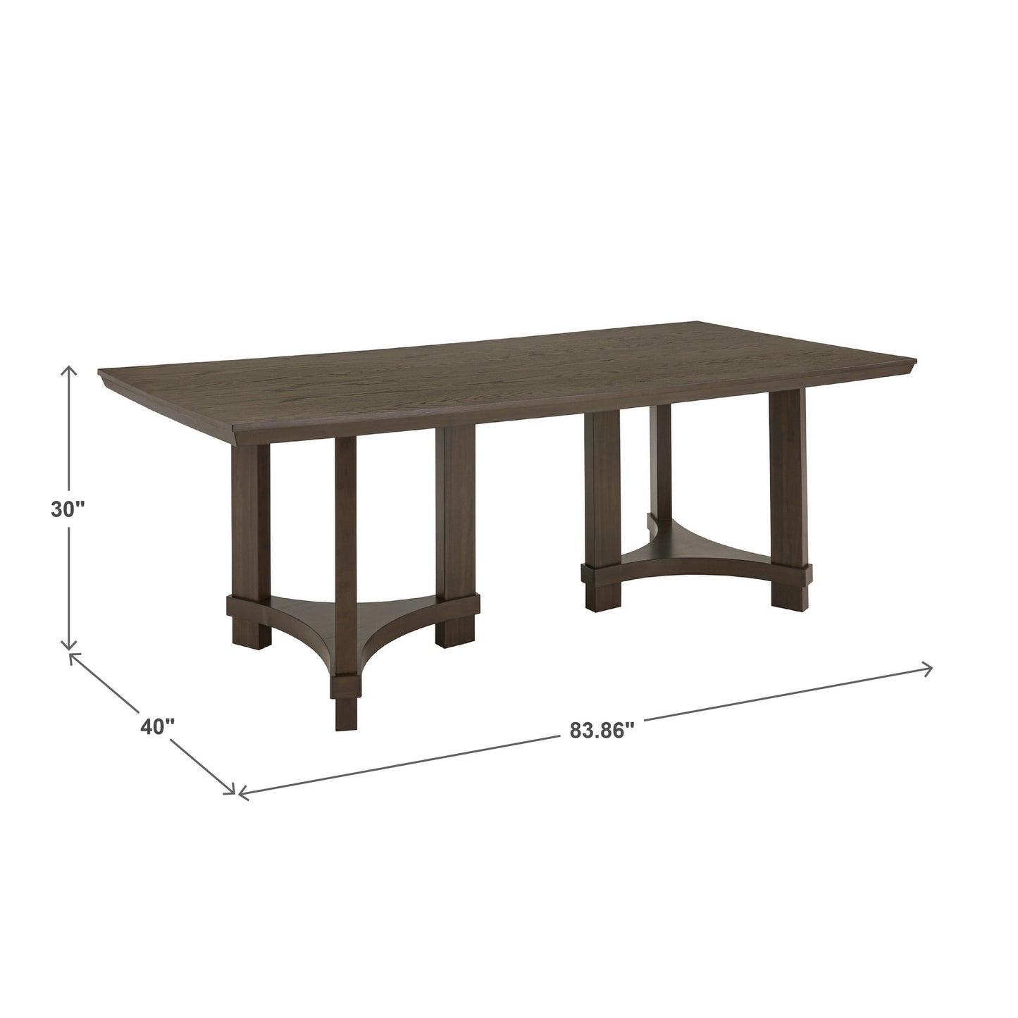 Brown Finish 84" Dining Table