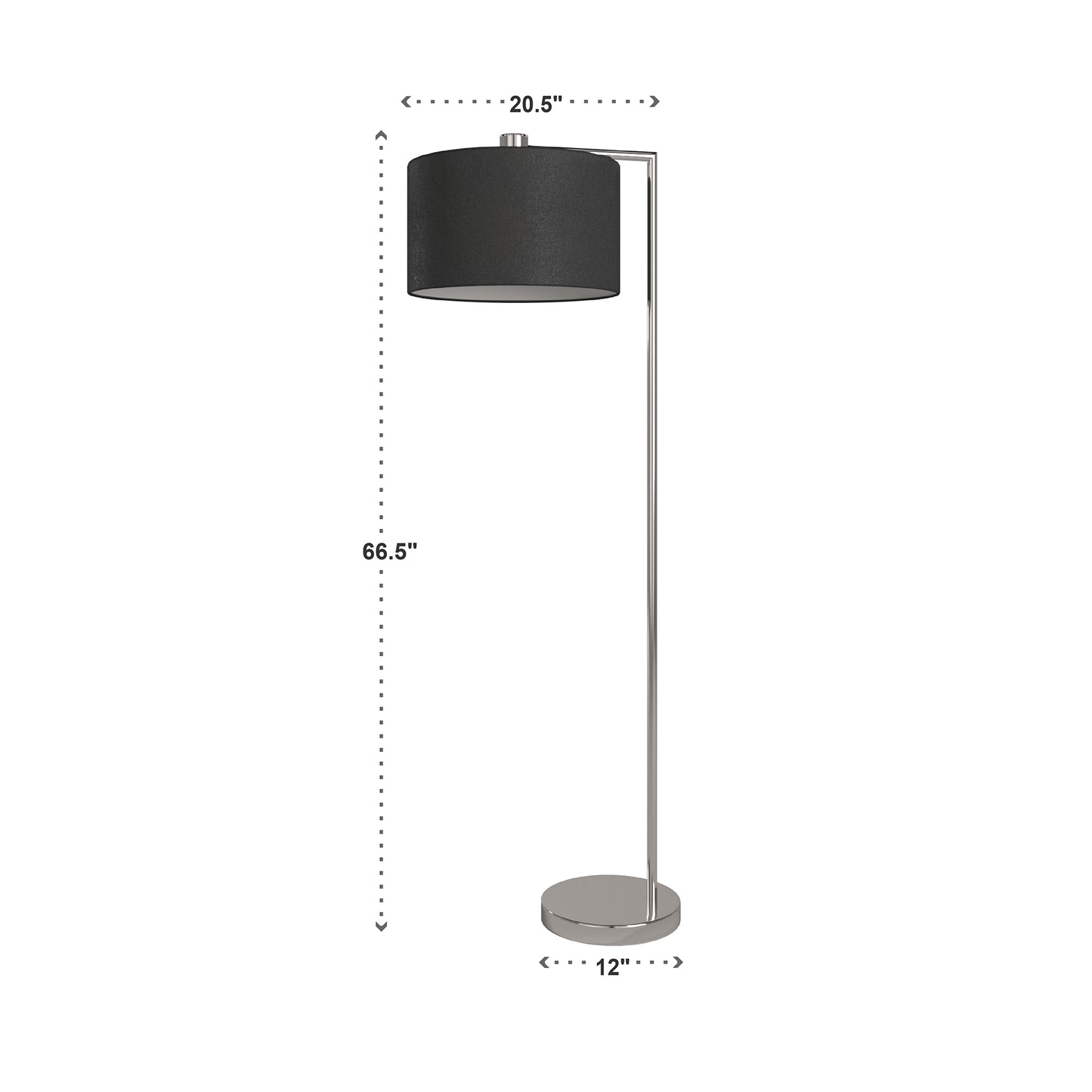 Metal Floor Lamp - Black Shade