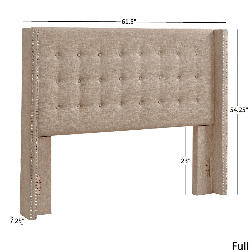 Linen Wingback Headboard - Beige Linen, Queen