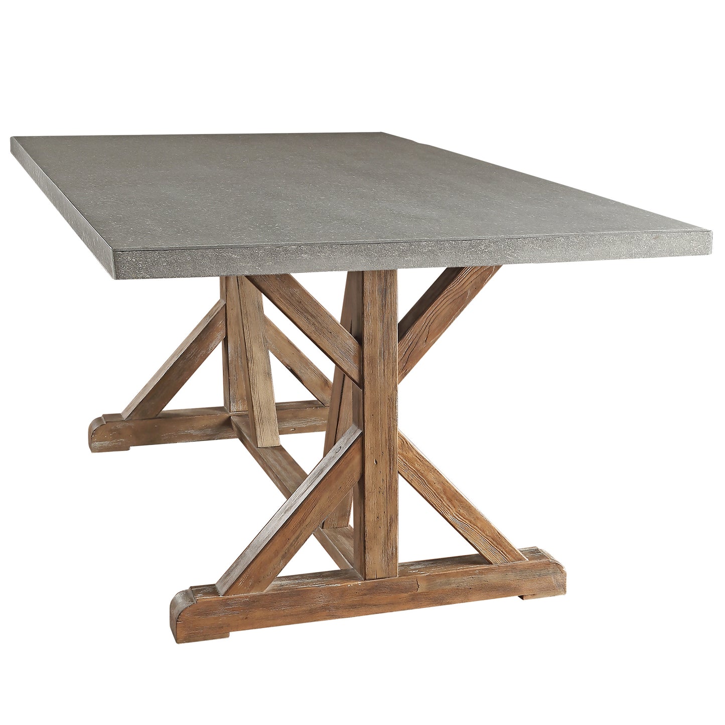 Rustic Pine Concrete Table Top Dining Table - Concrete-Inlaid
