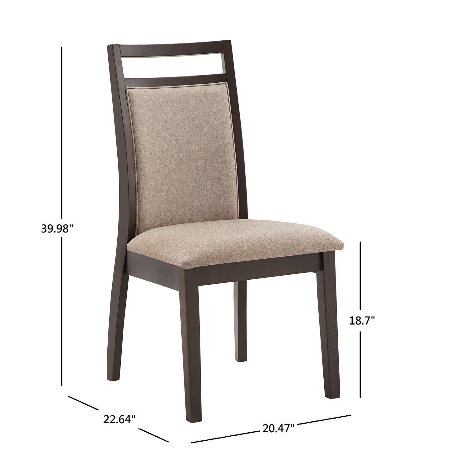 Espresso and Gray Linan Dining Chair (Sat of 2)