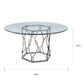 Black Nickel Plated Round Glass Dining Table