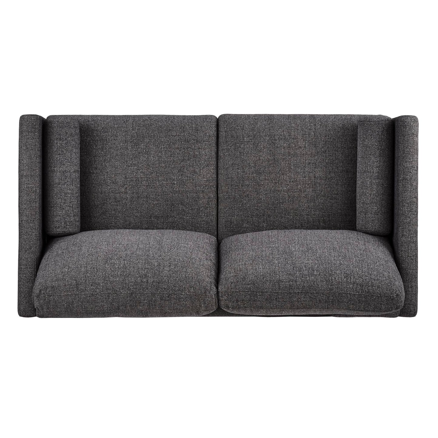 Mid-Century Tapered Leg Loveseat with Pillows - Black