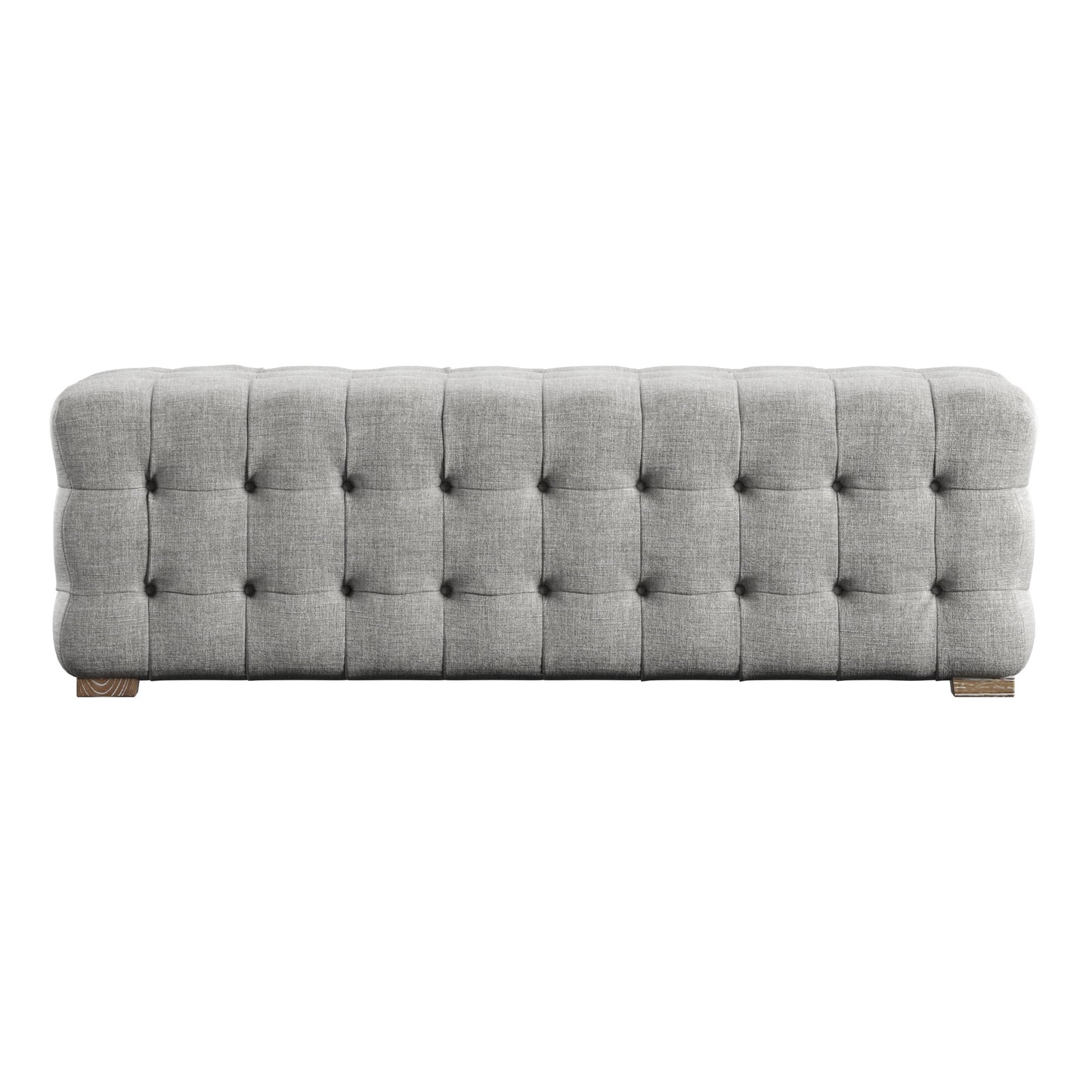 Linen Fabric Tufted Bench - Grey