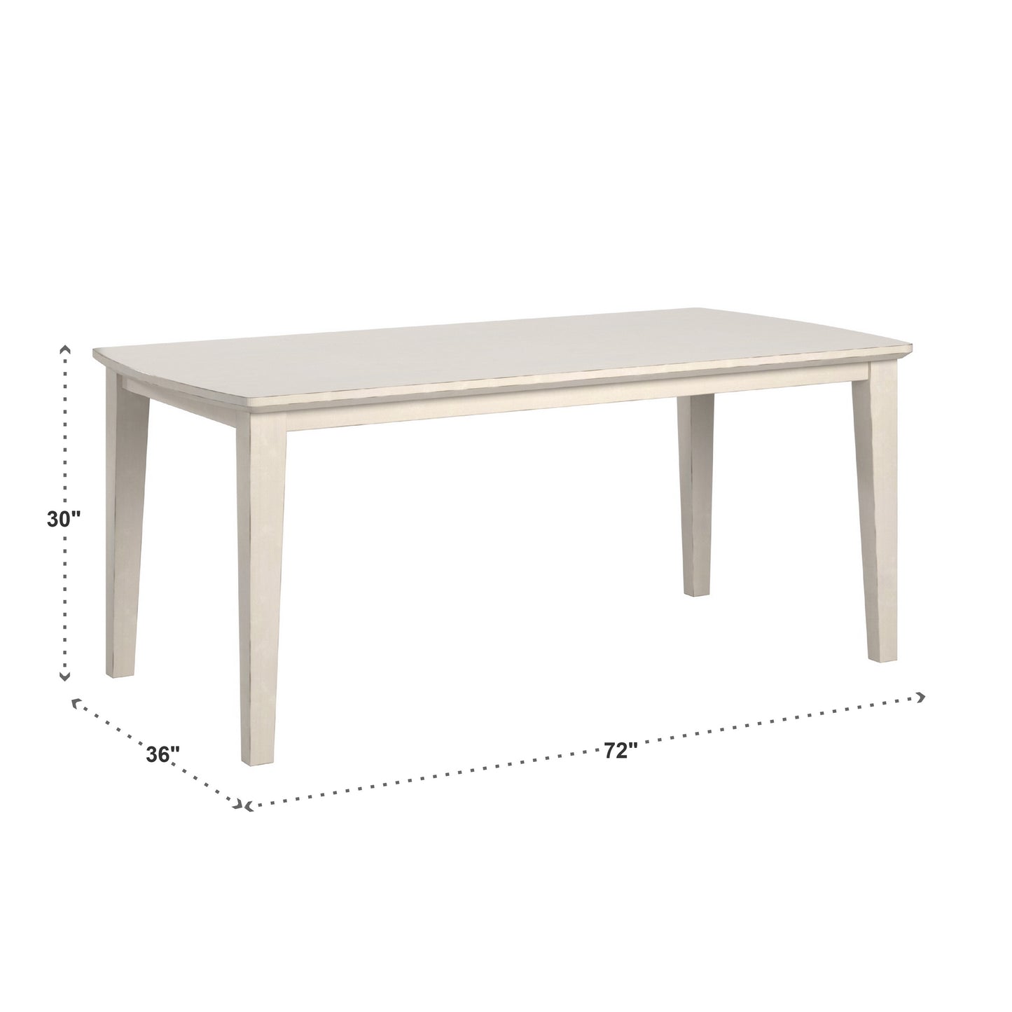 72" Rectangular Dining Table - White Top