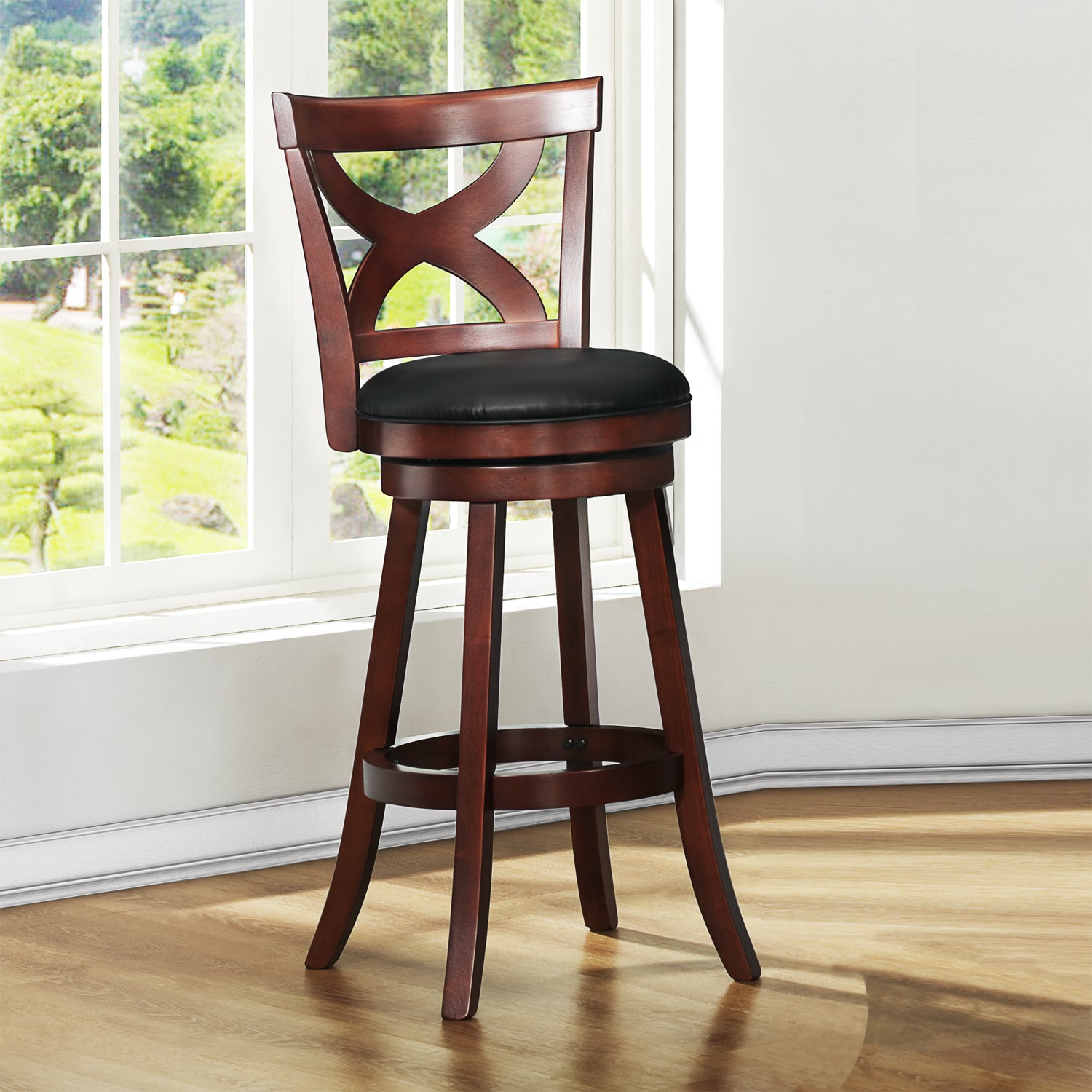 Dining Stool X Back Swivel Counter Stool Cherry X-Back Swivel High