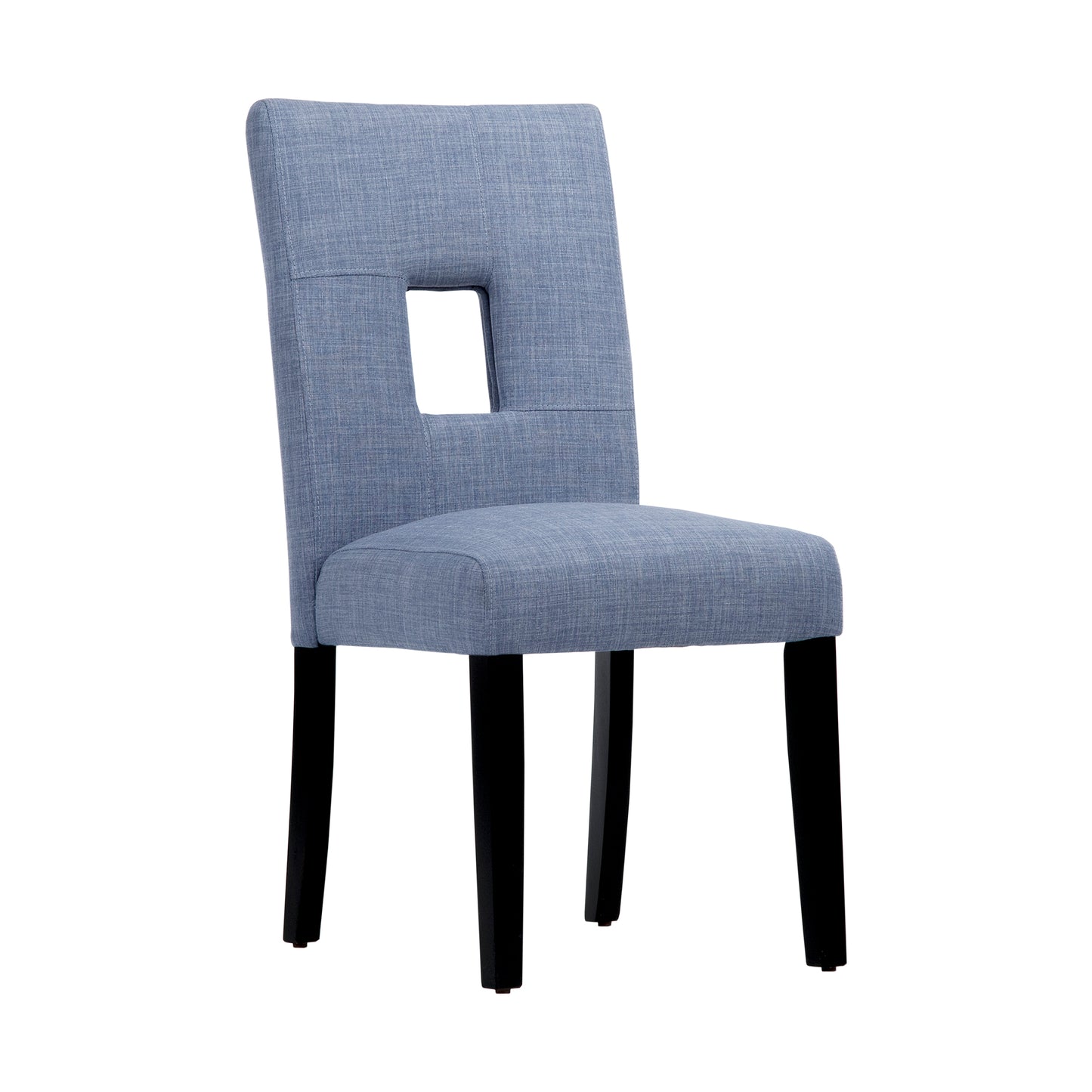 Keyhole Back Dining Chairs (Set of 2) - Blue Linen