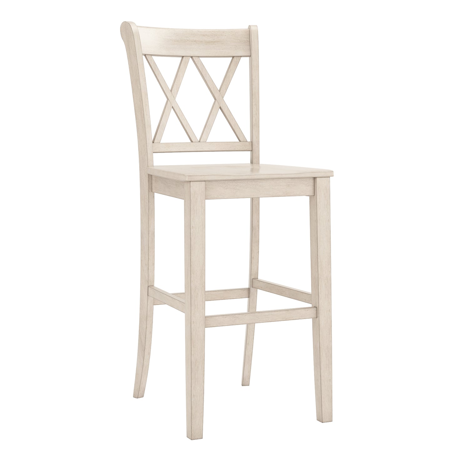 X-Back Bar Height Chairs (Set of 2) - Antique White Finish