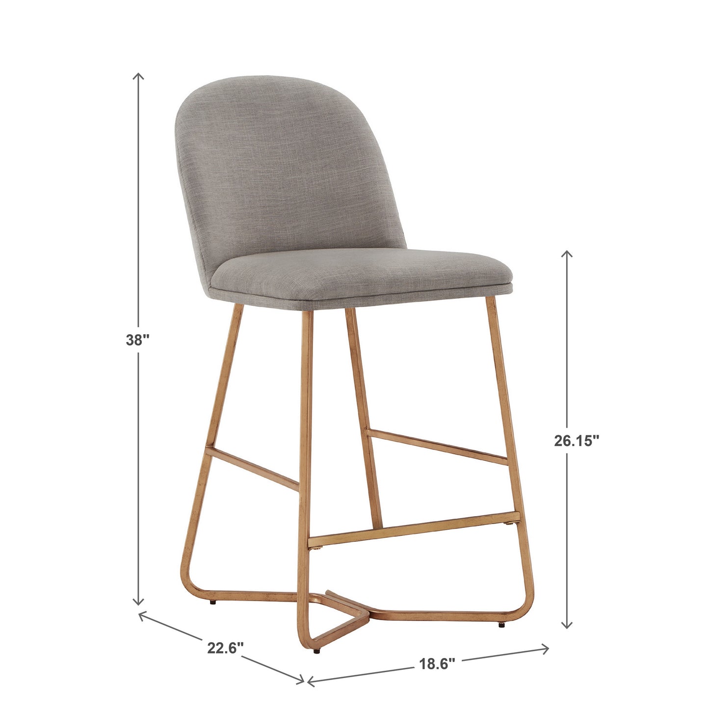 Linen Upholstered Counter & Bar Chairs (Set of 2) - Gray