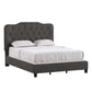 Adjustable Diamond Tufted Camelback Bed - Charcoal, Queen