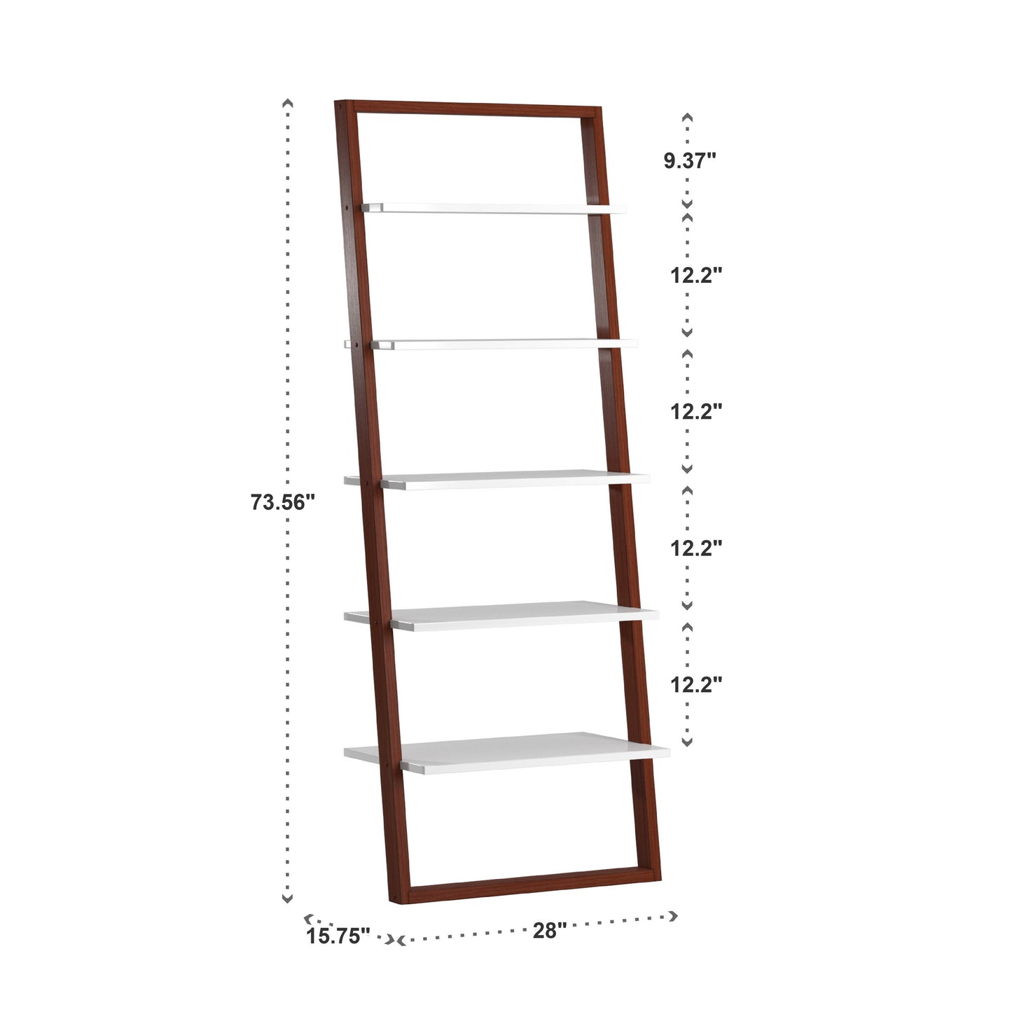 Two-Tone Leaning Ladder Bookcase - Espresso and White Finish