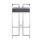 Velvet Upholstered Chrome Metal Bar Height Stools (Set of 2) - Chrome Finish, Blue Steel Velvet