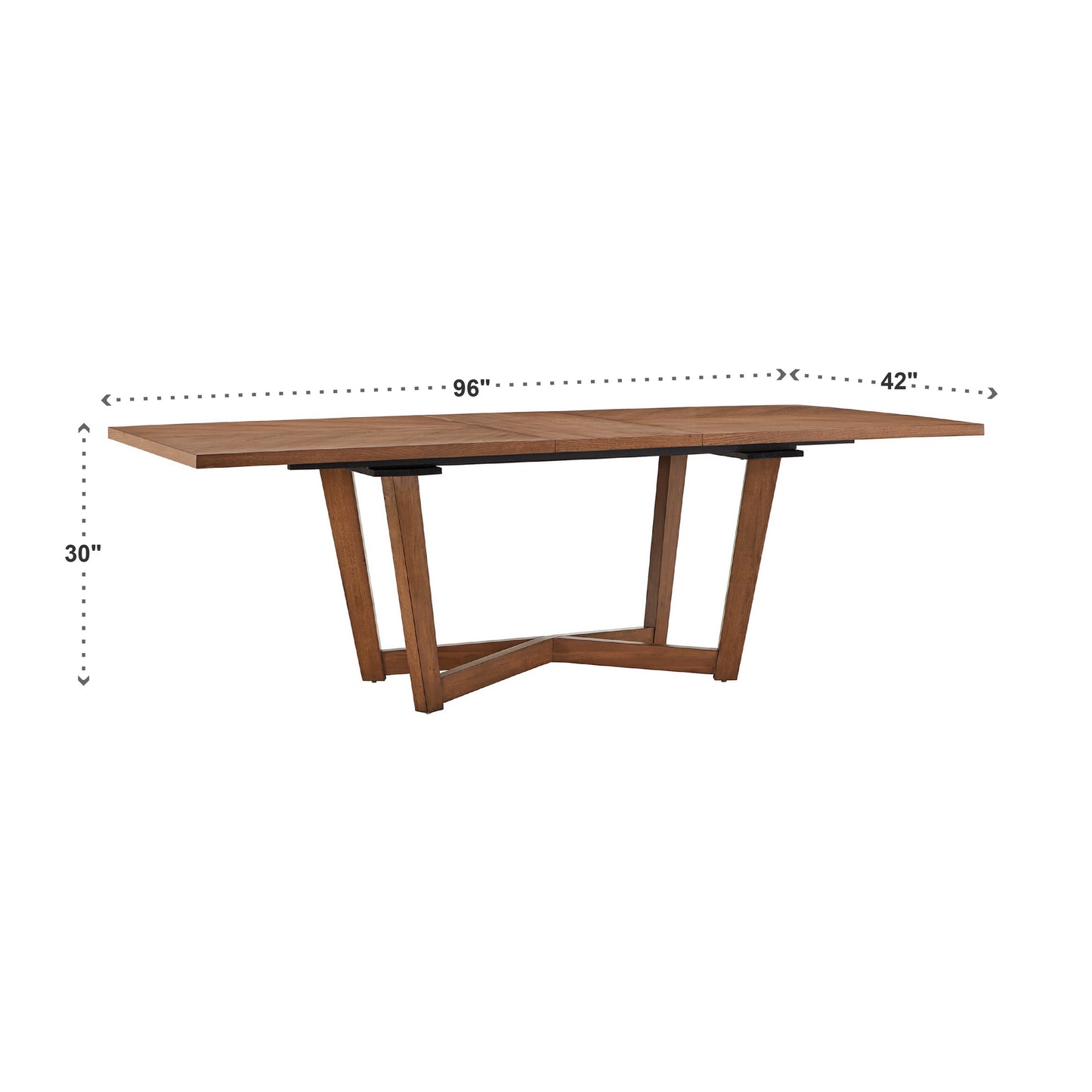 6-8 Person Mid-Century Extending Wood Dining Table - Dark Walnut Finish