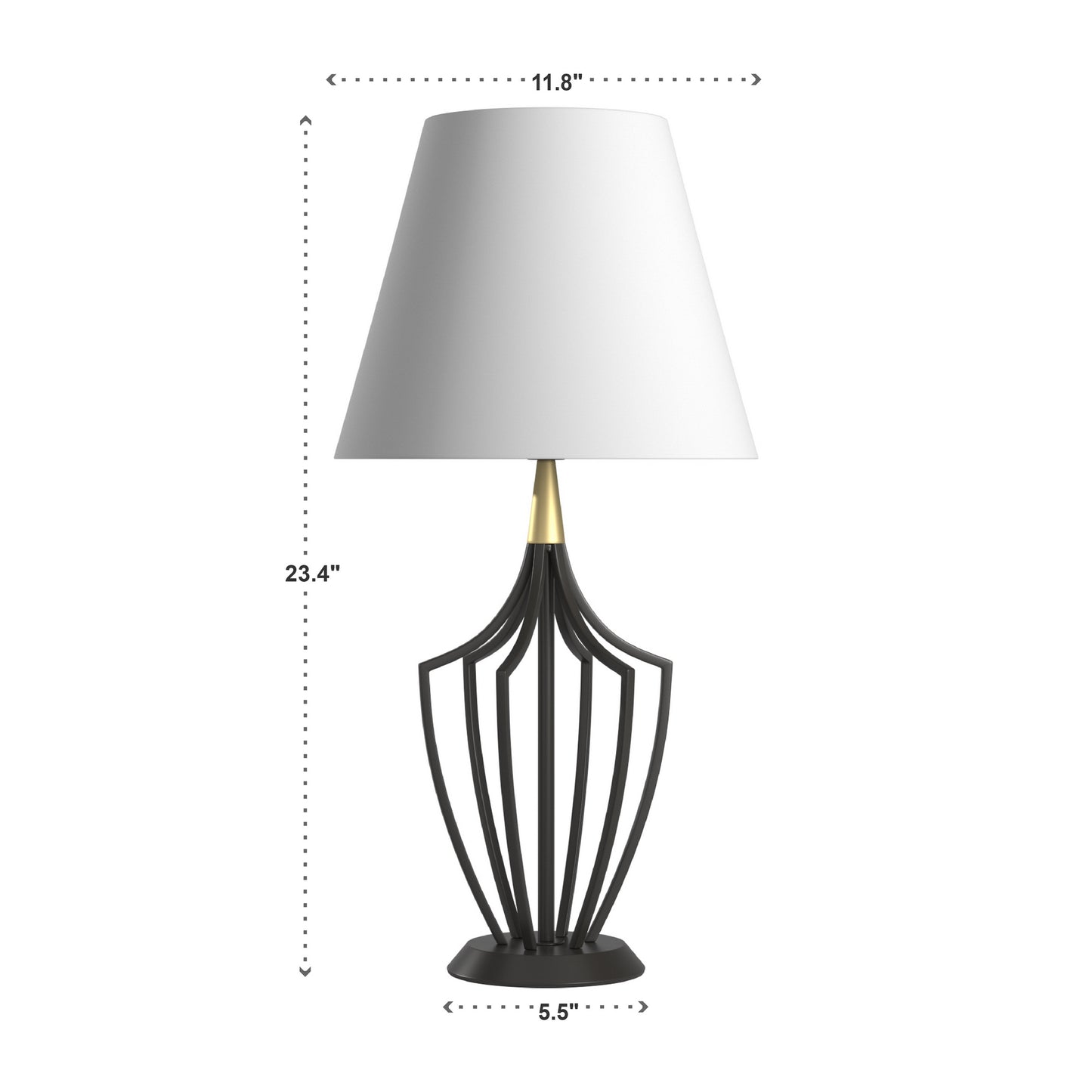 Matte Black Finish Modern 1-light Table Lamp