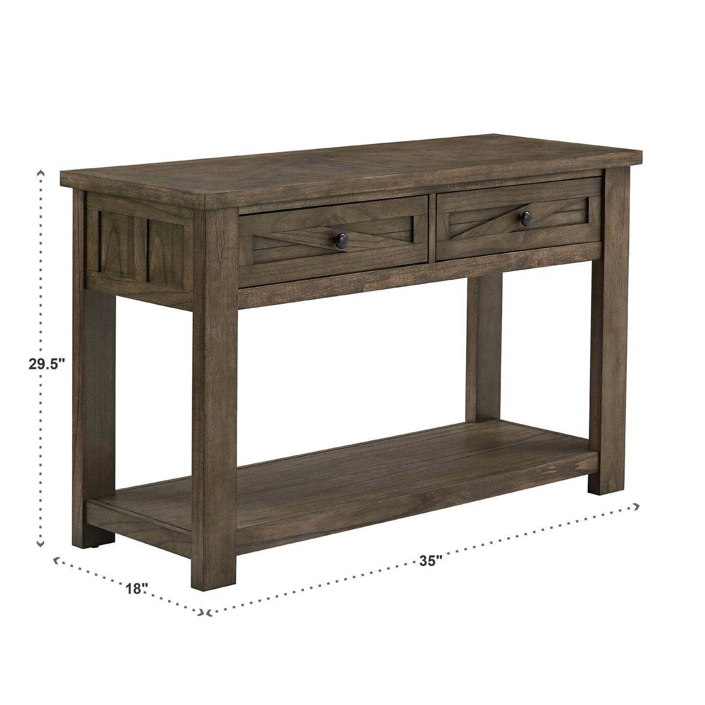 48" Console Table - Antique Gray Finish