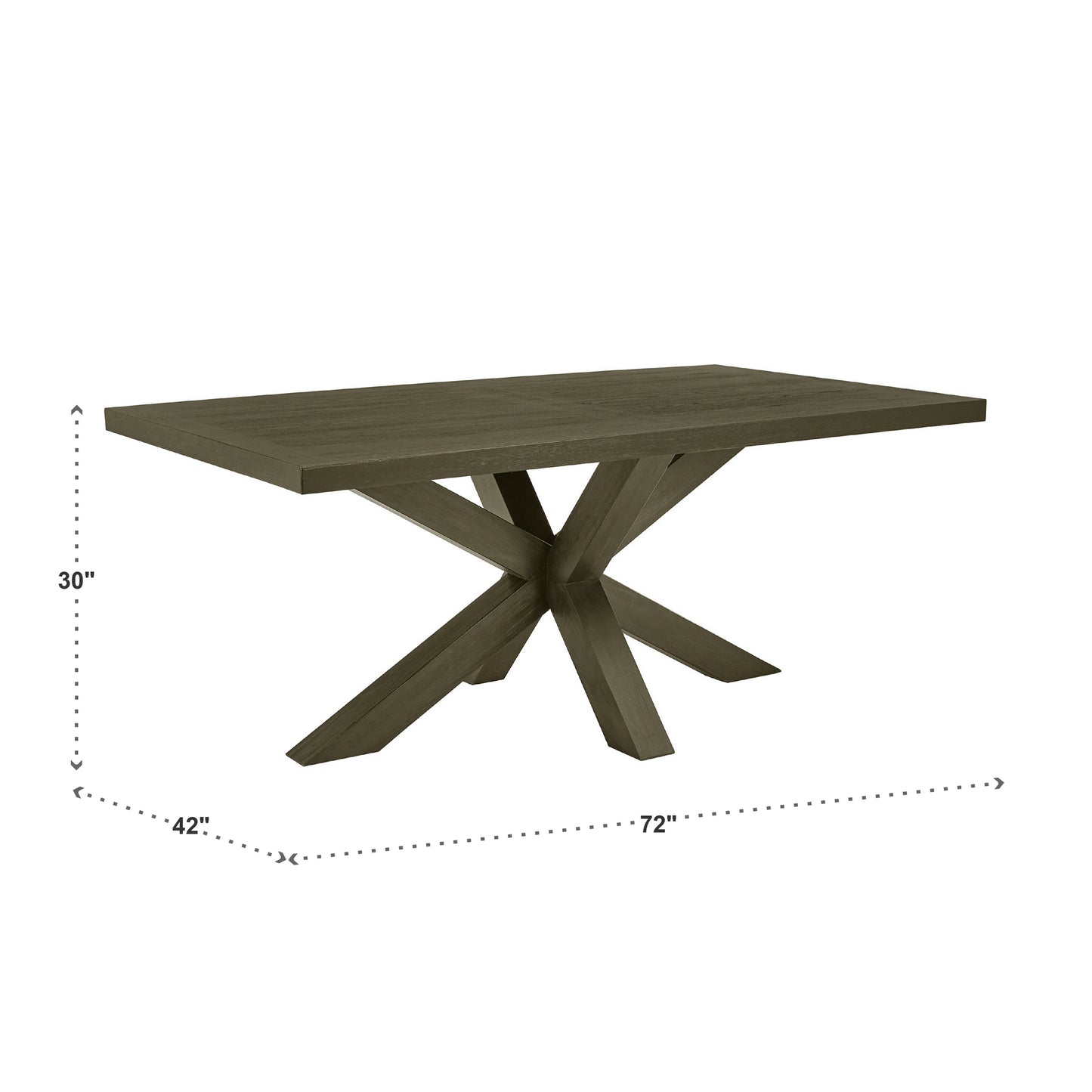 Weathered Wood Finish Table with Cross Base