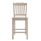Slat Back Wood Counter Height Chairs (Set of 2) - Antique White Finish