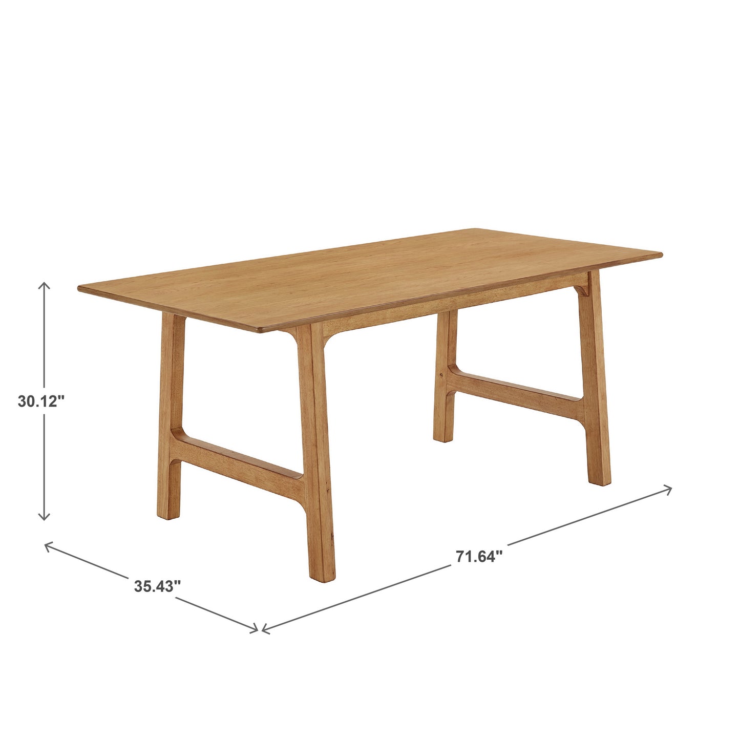 Modern Scandinavian Wood Finish 71" Dining Table - Light Oak Veneer