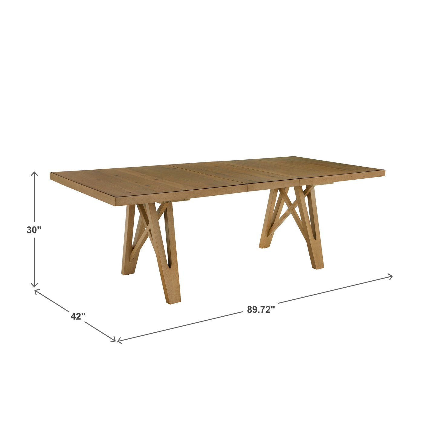 Wood Finish 72"-90" Extendable Dining Table - Oak Wash