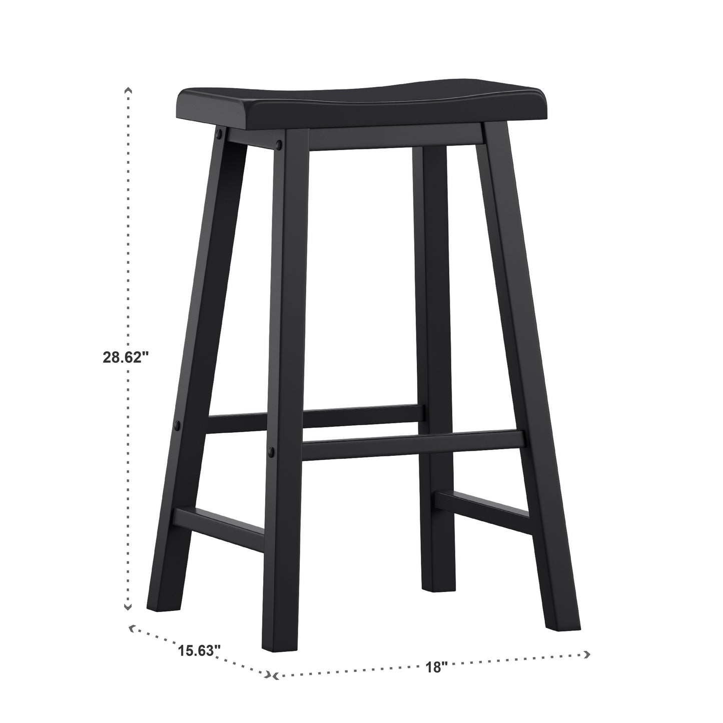 Saddle Seat 29" Bar Height Backless Stools (Set of 2) - Vulcan Black Finish