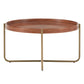 Gold Finish Metal and Wood Coffee Table