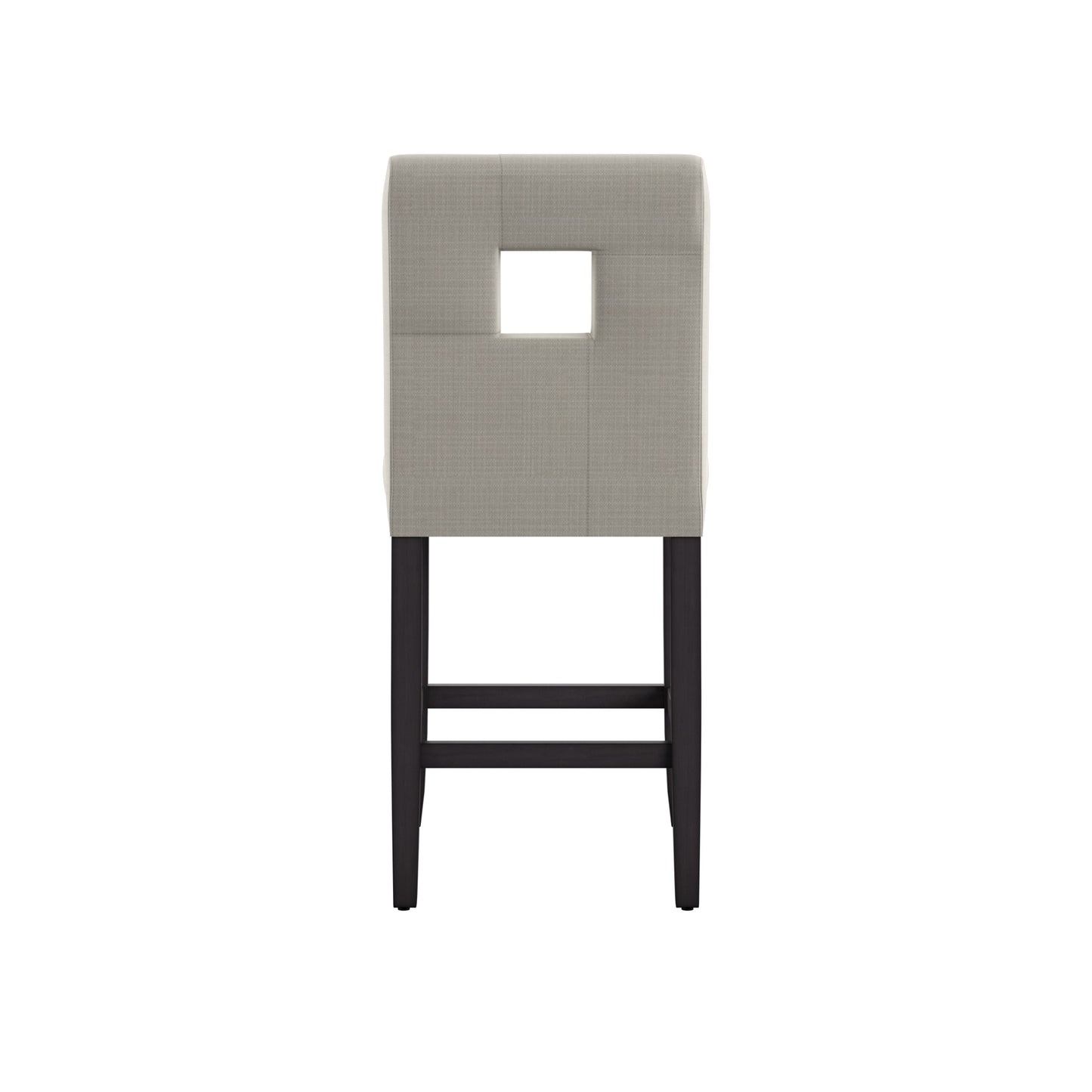 Keyhole Counter Height High Back Stools (Set of 2) - Beige Linen