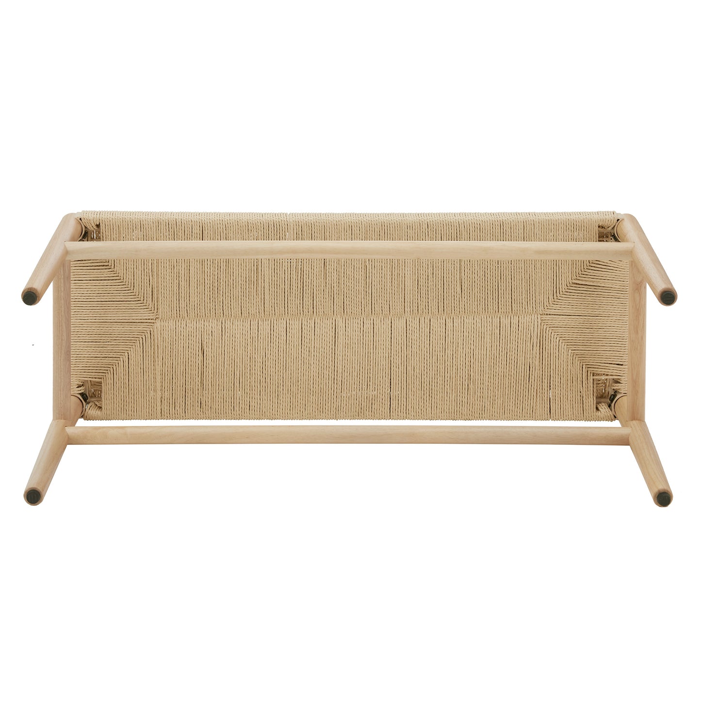 Solid Wood Bench with Weave Rope