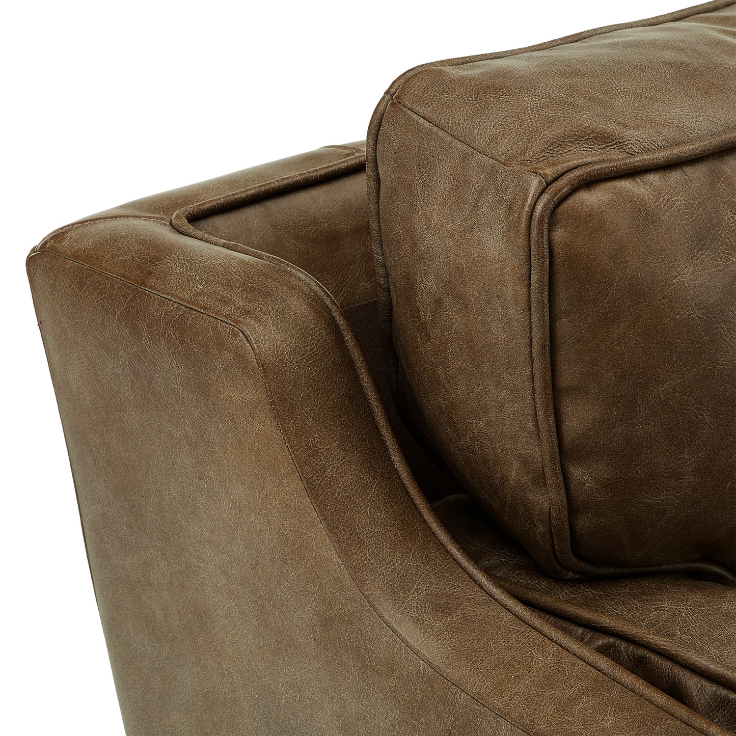 Dark Oak Oxford Tan Leather Accent Chair