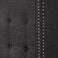 Linen Wingback Headboard - Dark Grey Linen, Queen