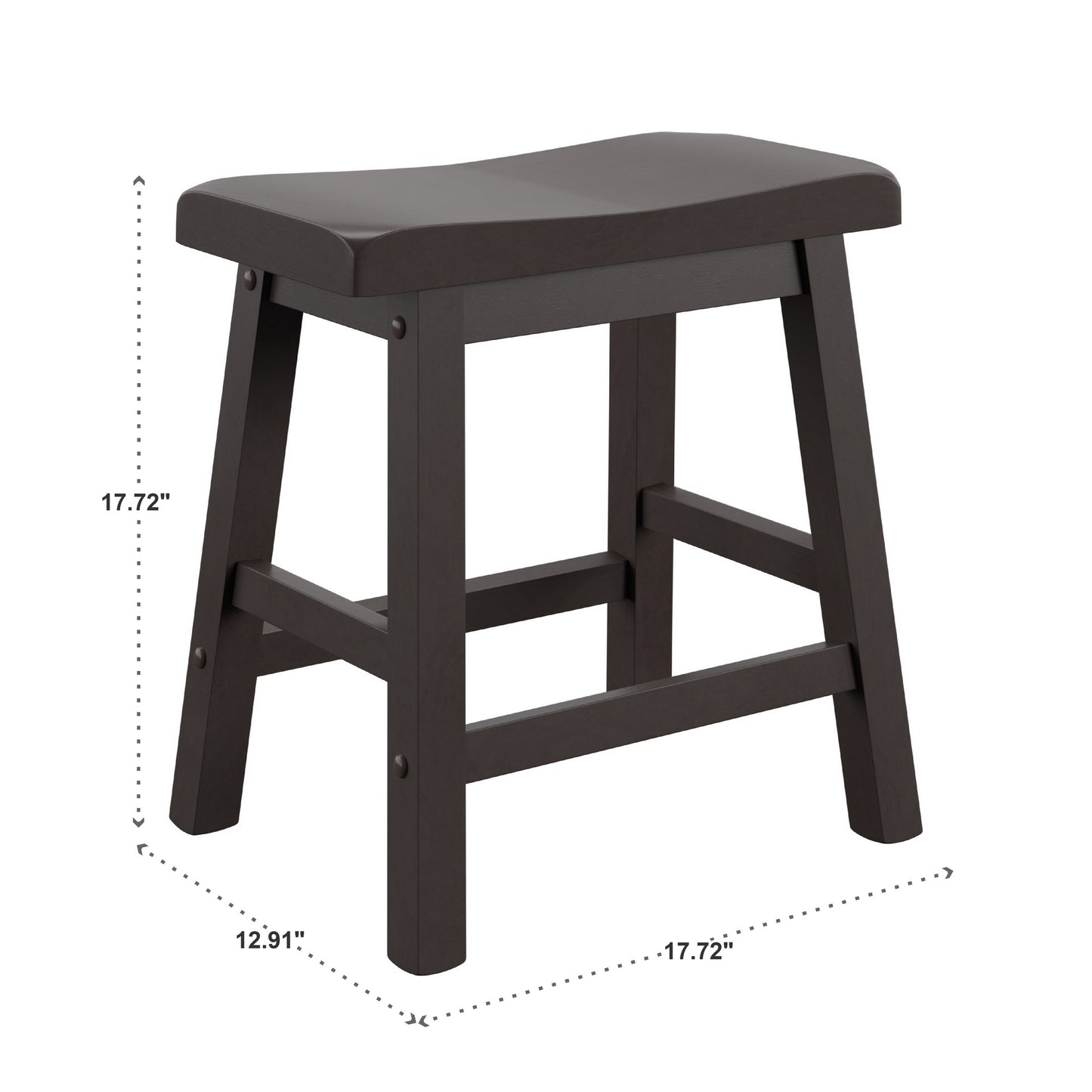 Saddle Seat 18" Backless Stools (Set of 2) - Vulcan Black Finish