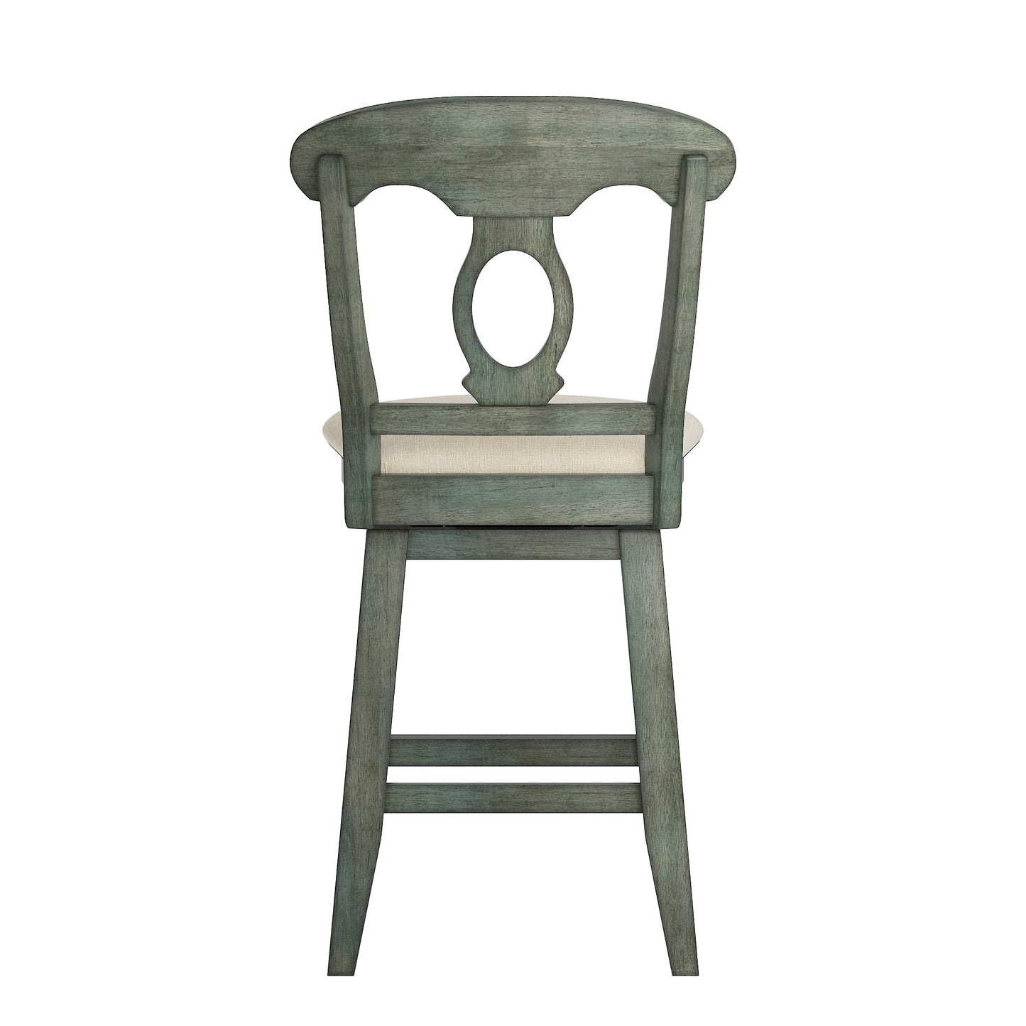 Napoleon Back Counter Height Wood Swivel Chair - Antique Sage Finish