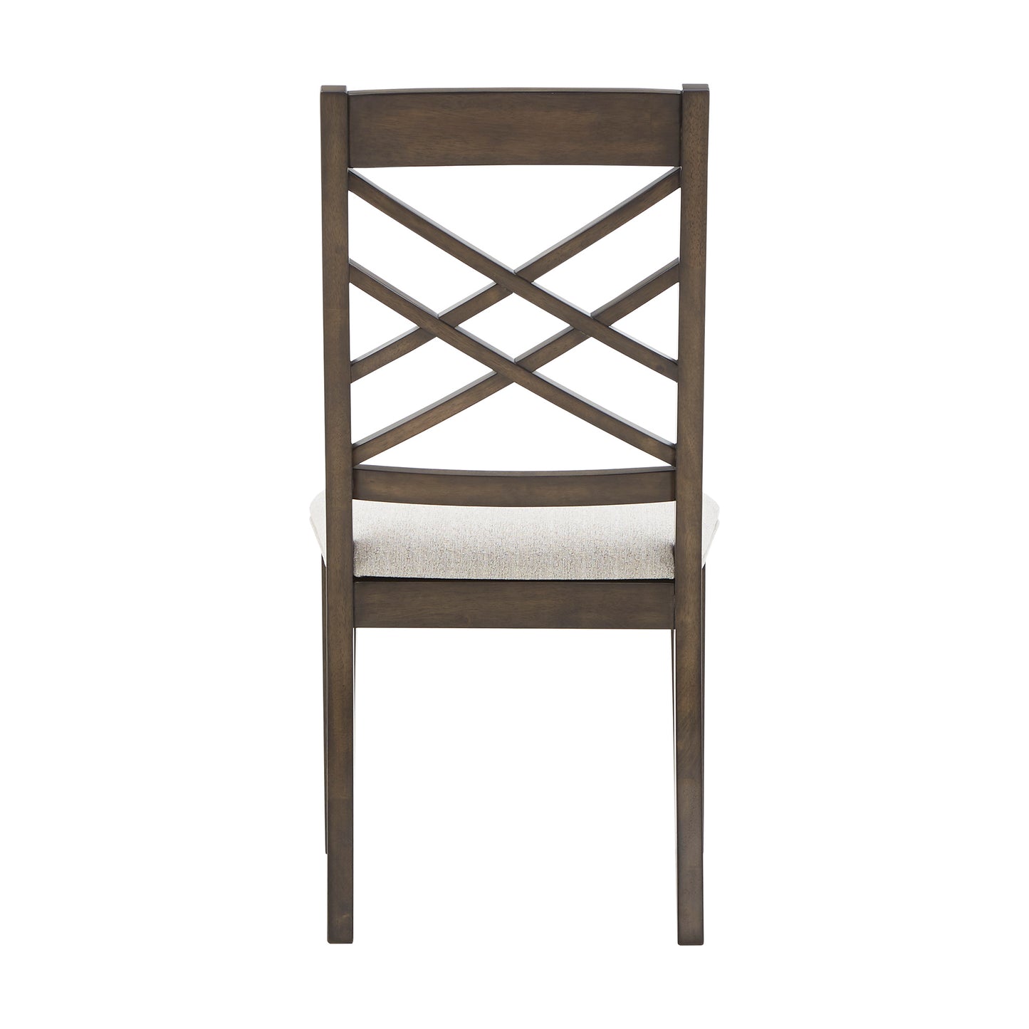 Espresso Finish Dining Chairs (Set of 2) - Light Brown Fabric