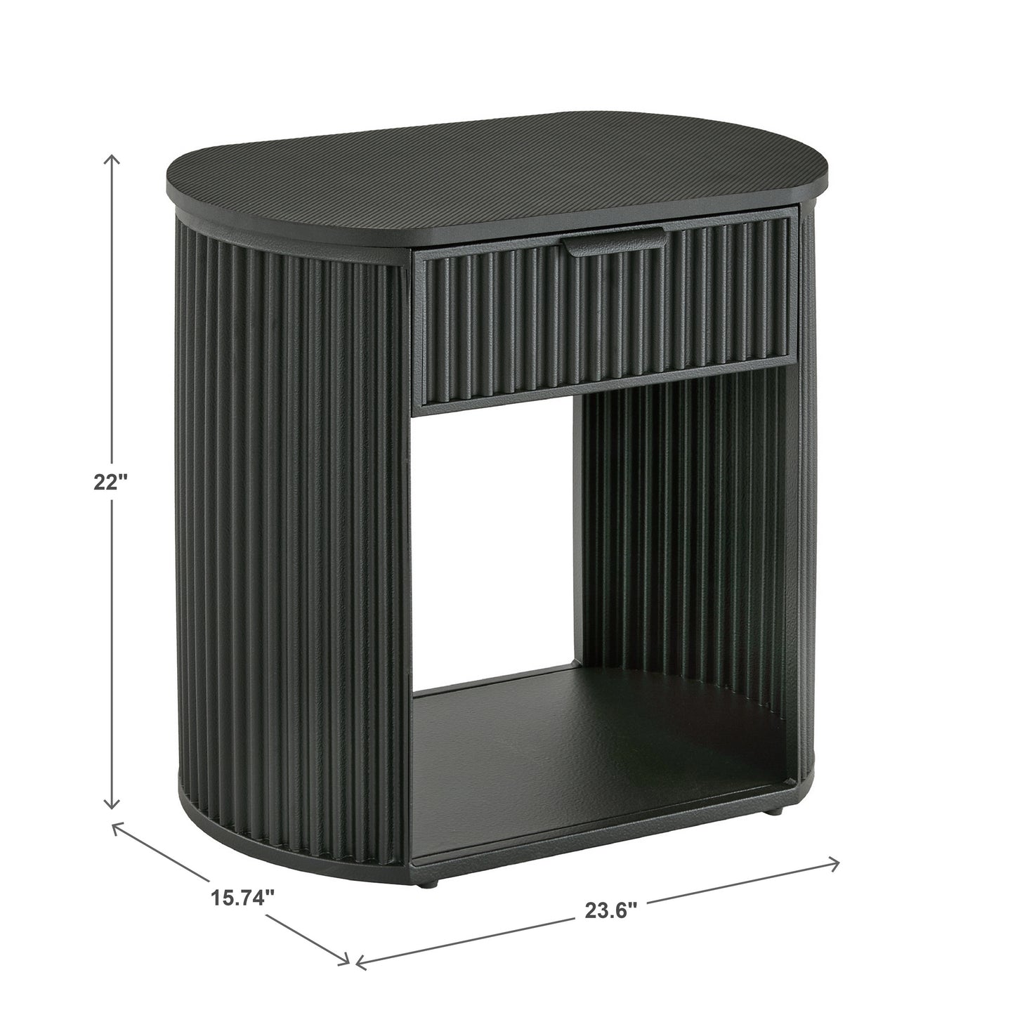 Black Finish 1-Drawer Side Table